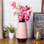 VON CASA Pink Bud Shape Vase (Pink Enamel)