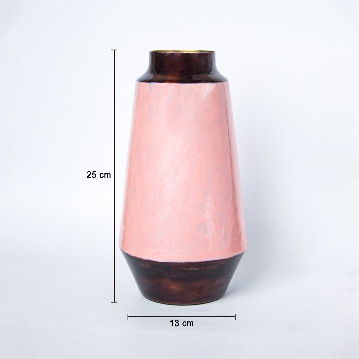 VON CASA Pink Bud Shape Vase (Pink Enamel)