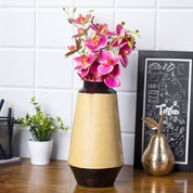 VON CASA Mustard Bud Shape Vase (Mustard Enamel)