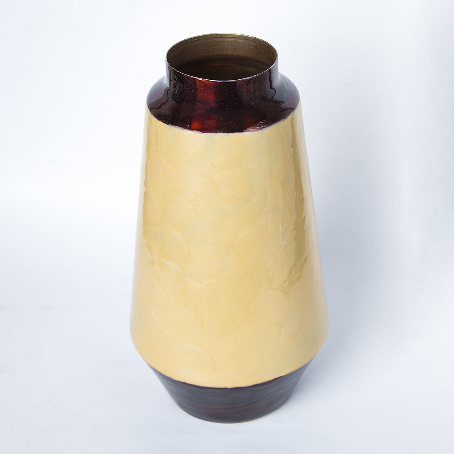 VON CASA Mustard Bud Shape Vase (Mustard Enamel)
