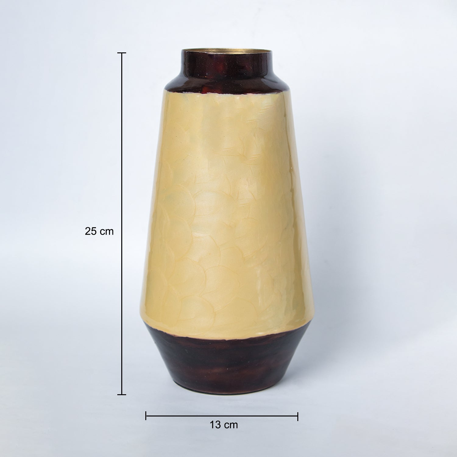 VON CASA Mustard Bud Shape Vase (Mustard Enamel)
