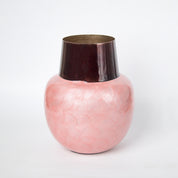 VON CASA Pink Globular Shape Pot Vase (Pink Enamel)