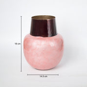 VON CASA Pink Globular Shape Pot Vase (Pink Enamel)