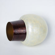 VON CASA Ivory Globular Shape Pot Vase (Ivory Enamel)