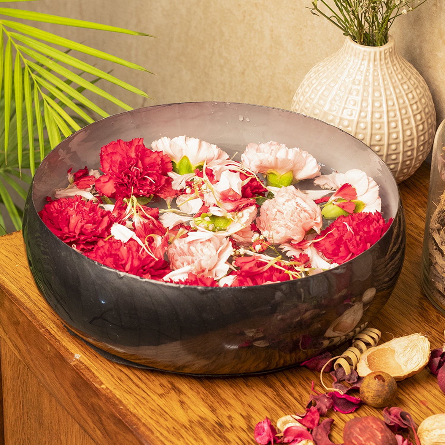 VON CASA Grey Decorative Bowl (Grey Enamel)