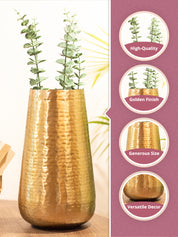 VON CASA Gold Cylindrical Flower Vase