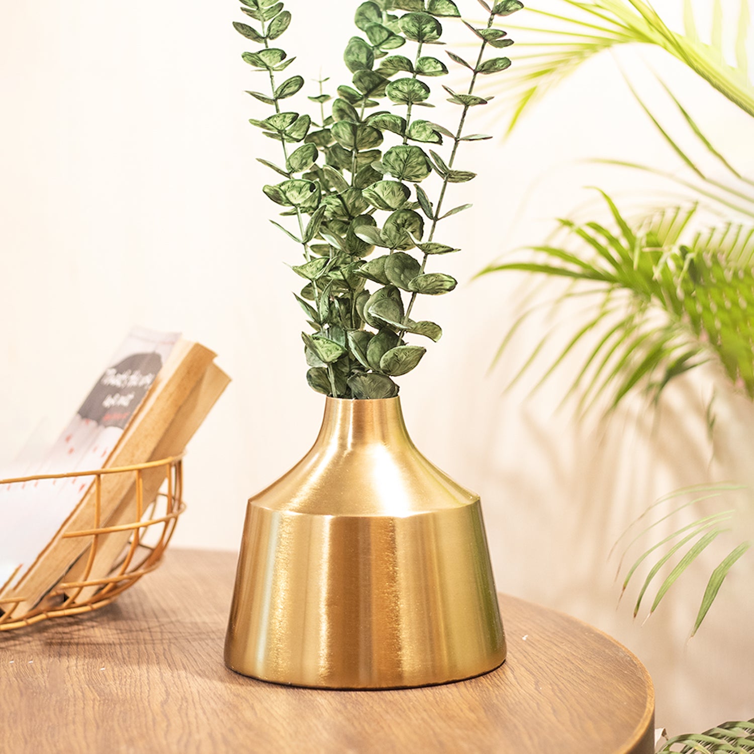VON CASA Gold Cylindrical Flower Vase