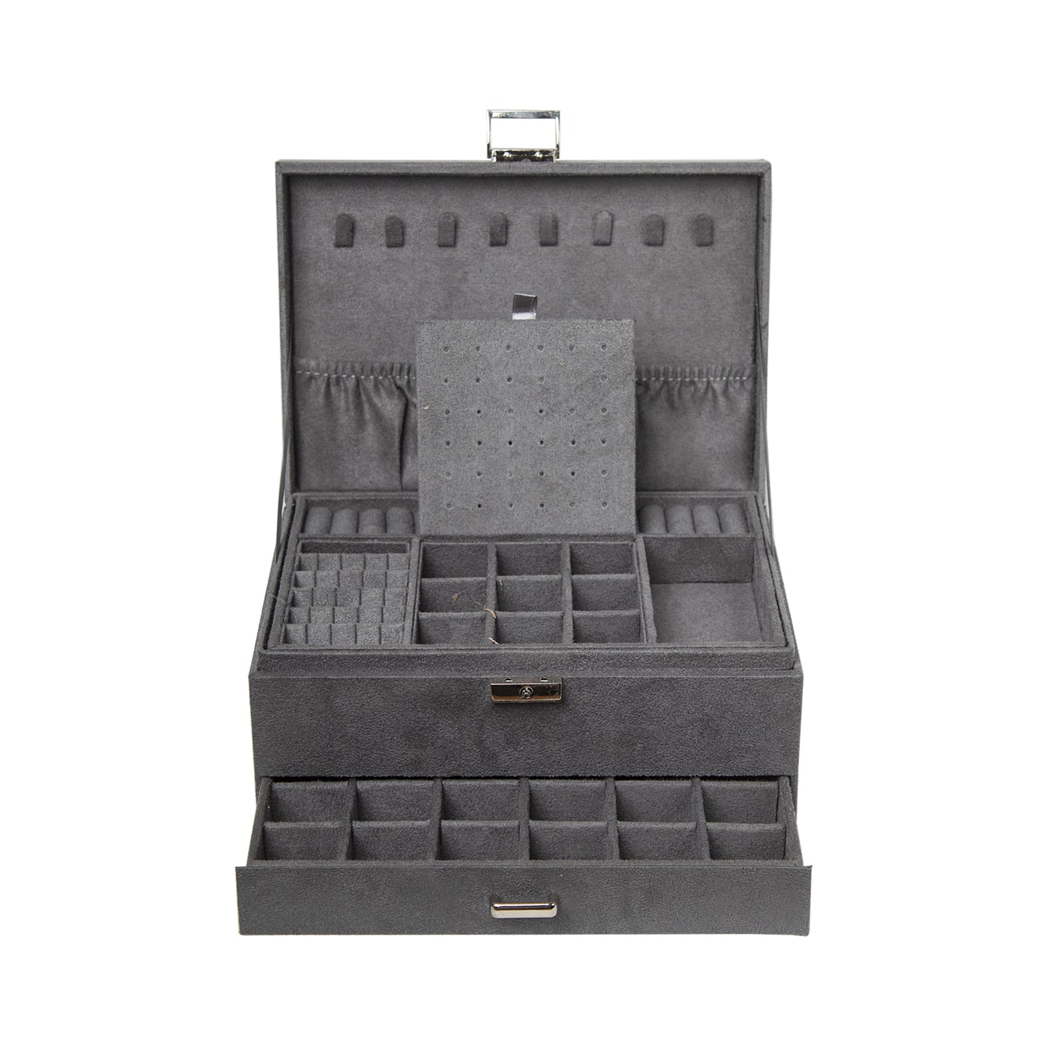 Velvet Grey Jewelry Storage Organizer