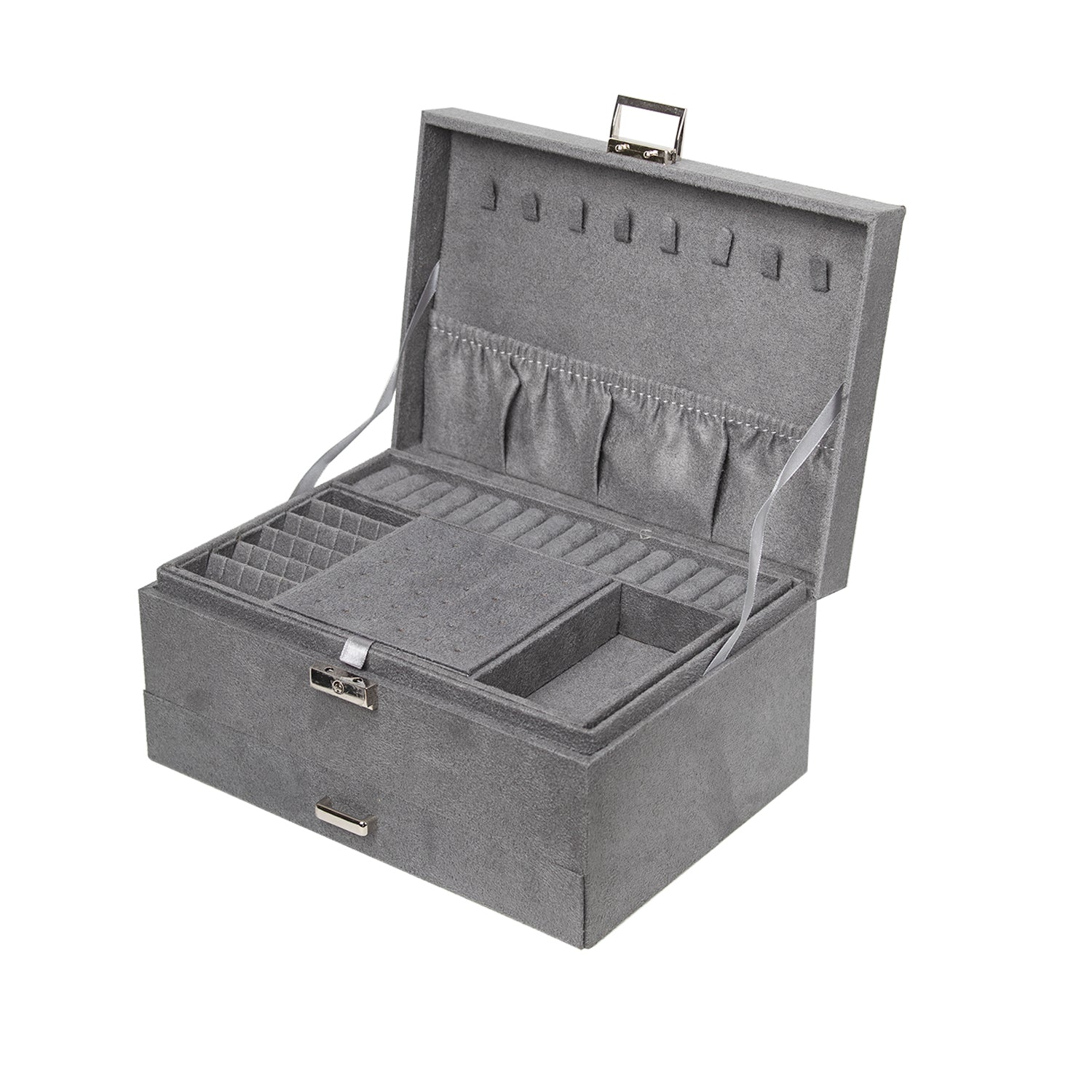 Velvet Grey Jewelry Storage Organizer