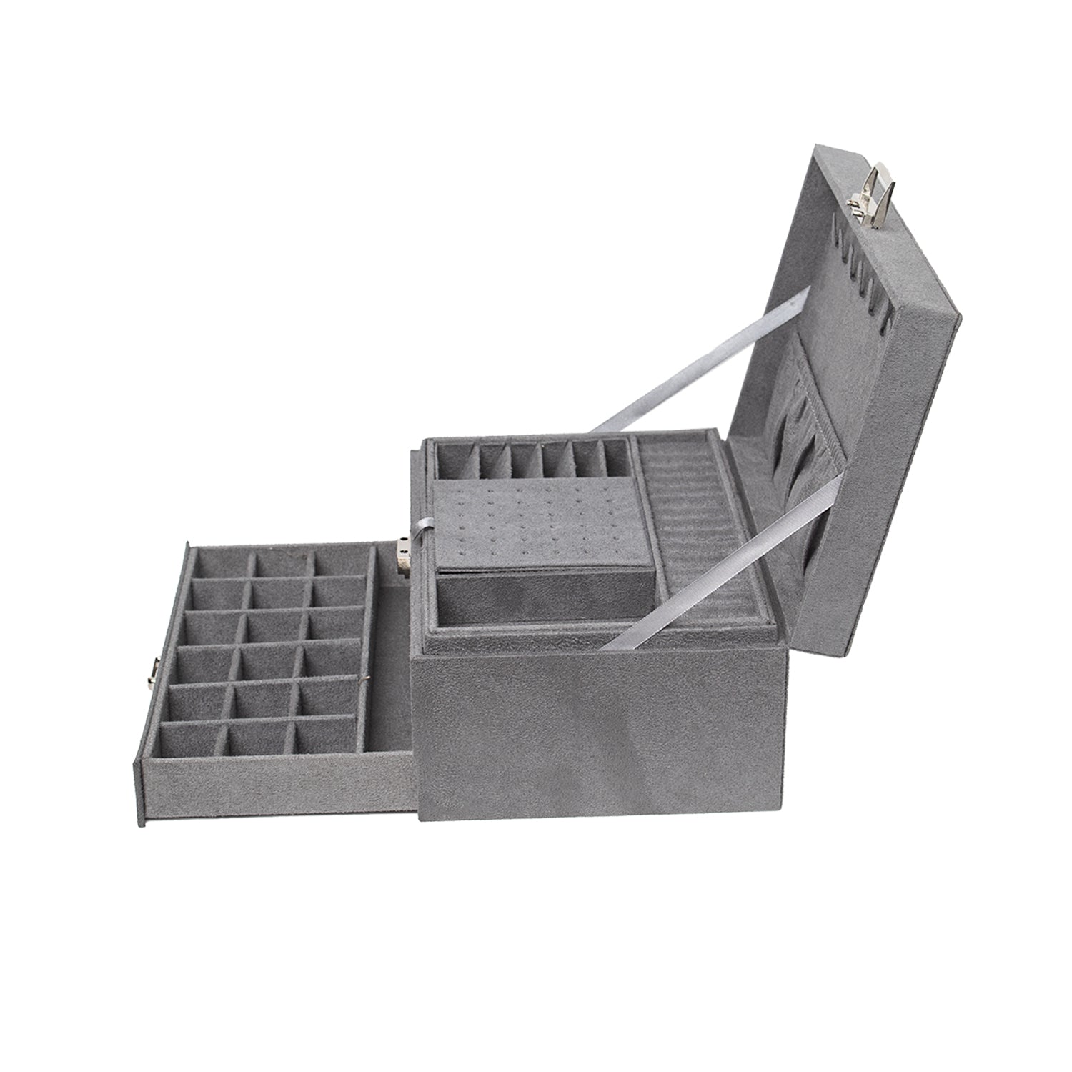 Velvet Grey Jewelry Storage Organizer
