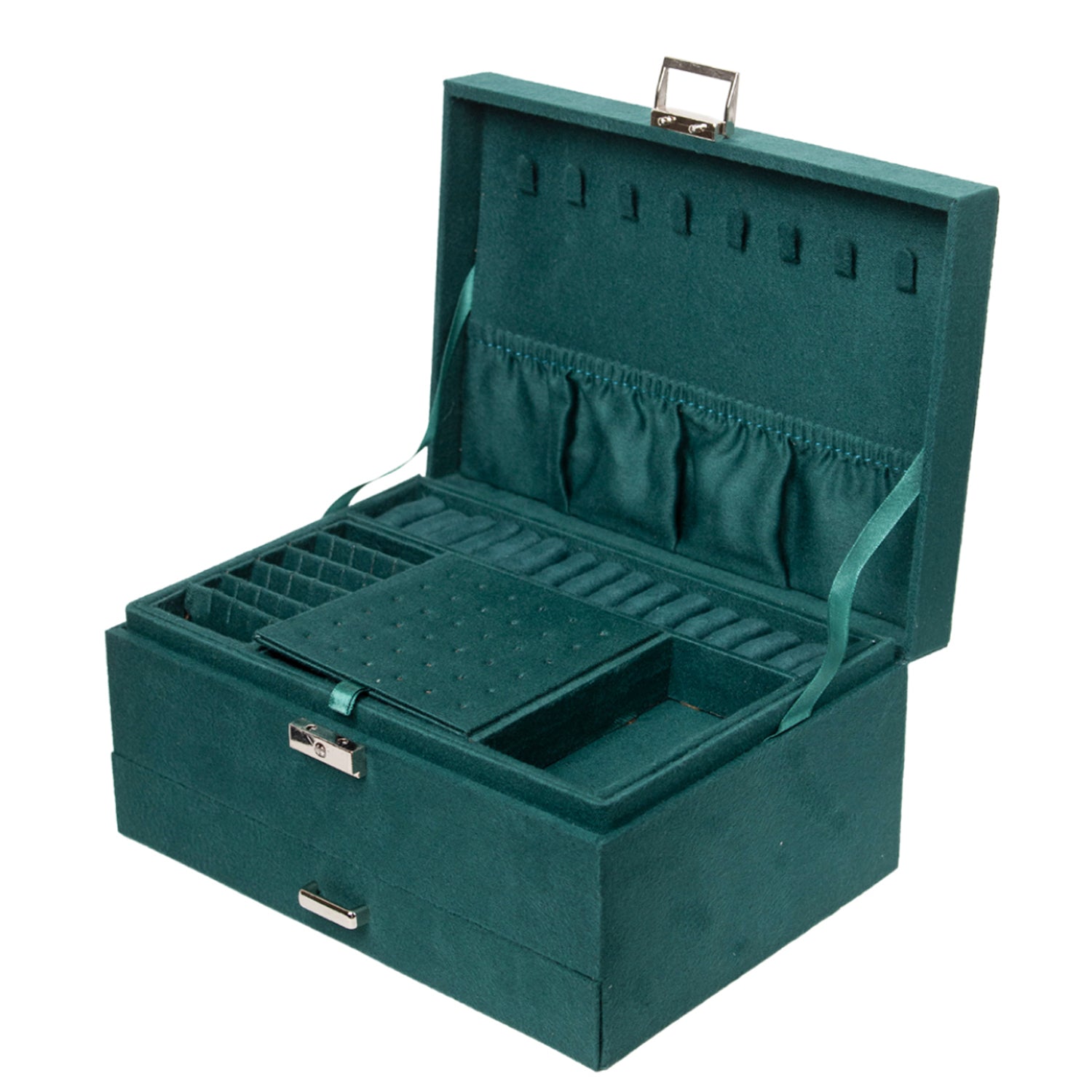 Velvet Green Jewelry Storage Organizer