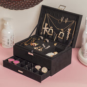 Velvet Black Jewelry Storage Organizer