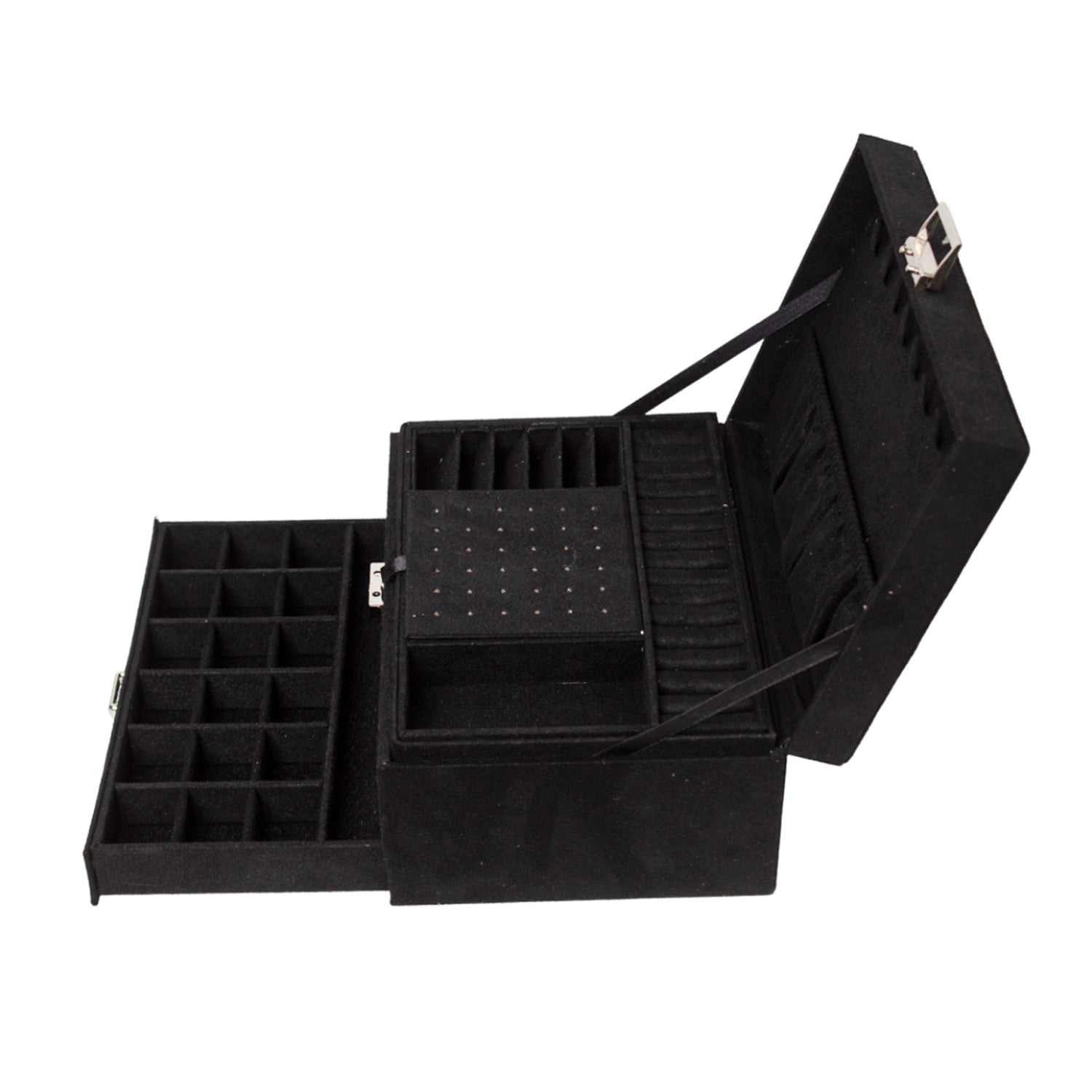 Velvet Black Jewelry Storage Organizer