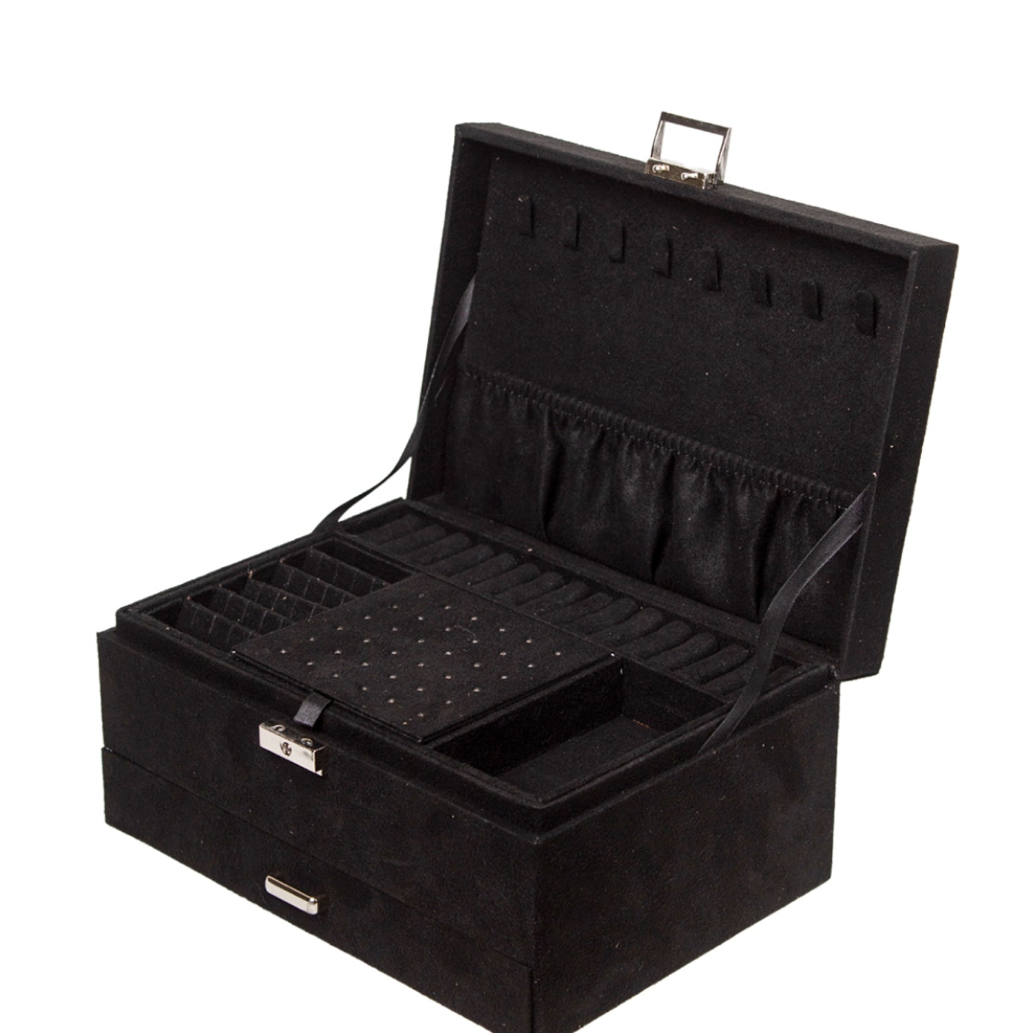 Velvet Black Jewelry Storage Organizer