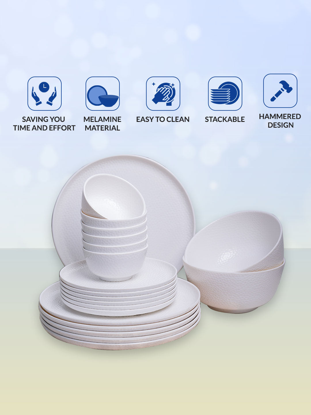 White Dinner Sets - 20 Pcs - MARKET99