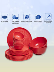 Red Dinner Sets - 20 Pcs - MARKET99