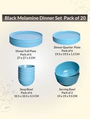 Turquoise Dinner Sets - 20 Pcs - MARKET99