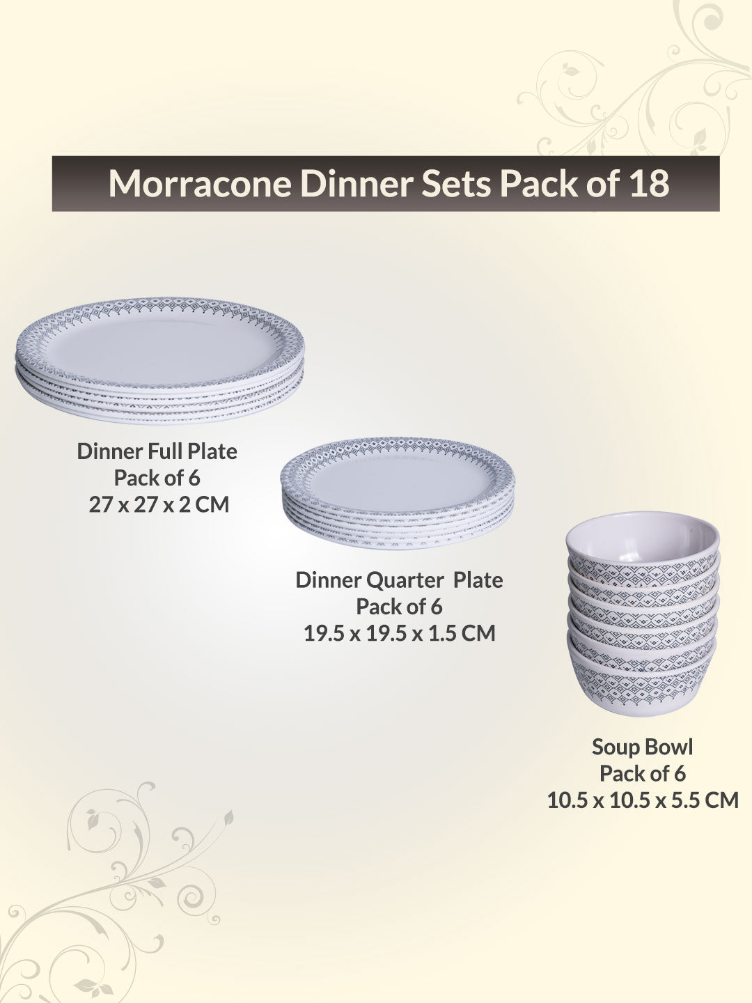 Morracone Dinner Sets - 18 Pcs - MARKET99