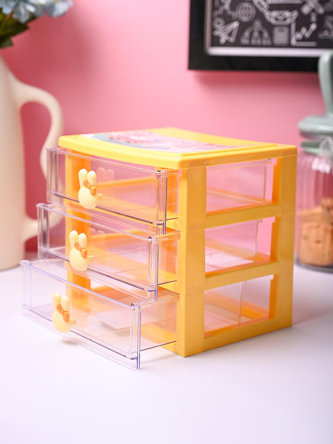 Stylish Yellow 4 Layer Table Drawer - MARKET99