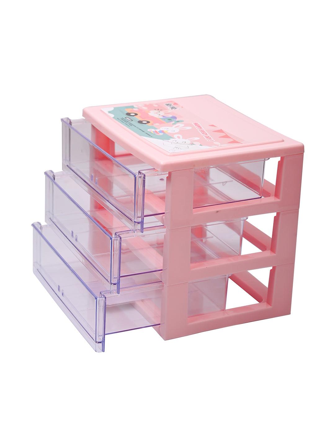 Stylish Pink 4 Layer Table Drawer - MARKET99