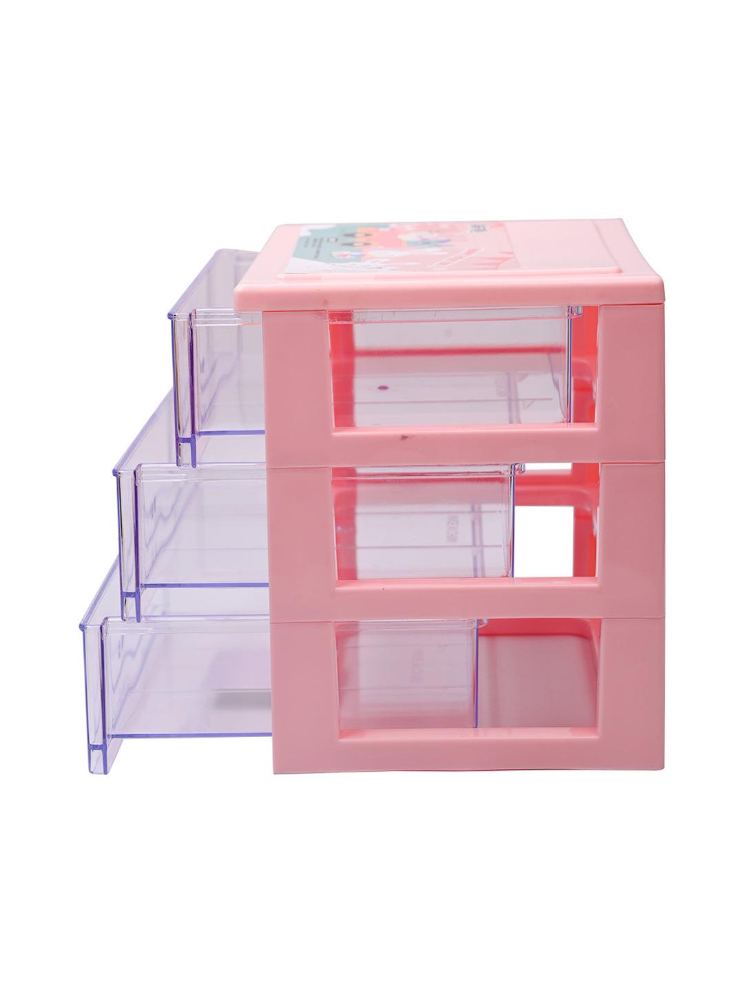 Stylish Pink 4 Layer Table Drawer - MARKET99