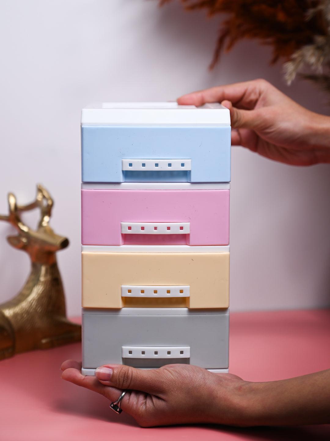 Stylish Multicolor 4 Layer Table Drawer