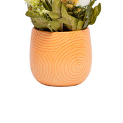 White Roses With Brown Pot