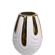 White Textured Vase with Gold Design