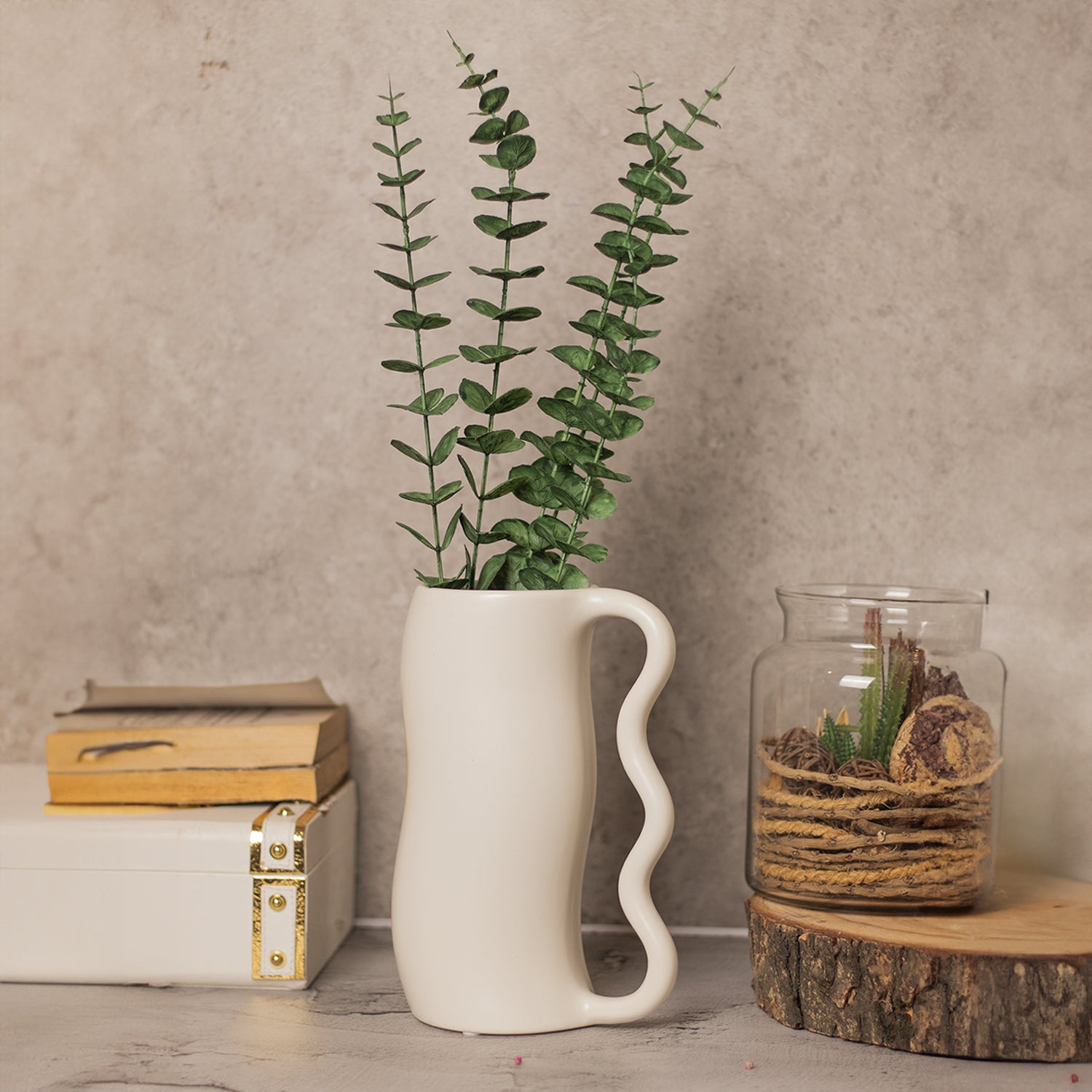 Jug' Cream Ceramic Vase