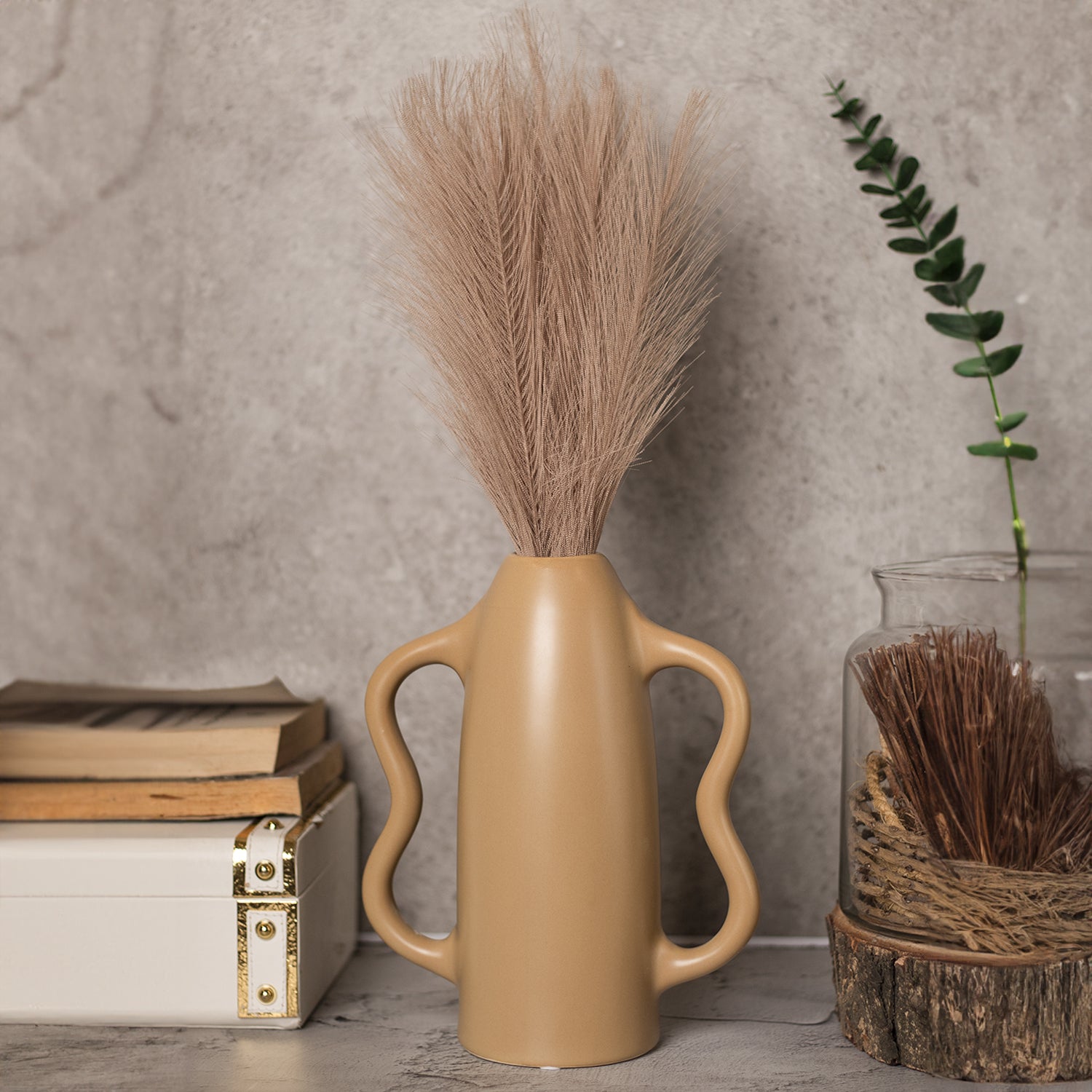 Dual Tone Cream Ceramic Vase