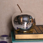 Decorative Ceramic Silver Apple With Leaf