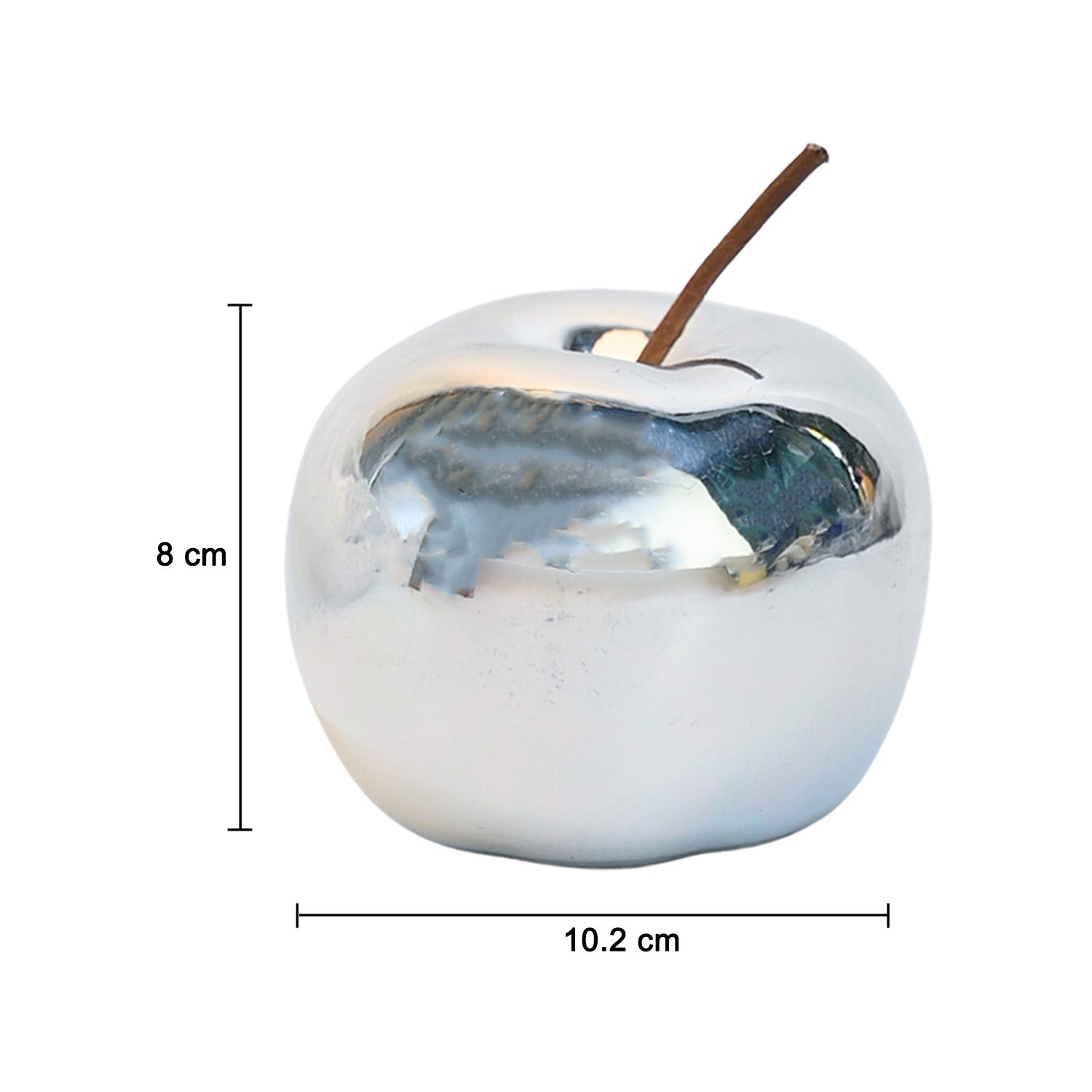 Decorative Ceramic Silver Apple With Leaf