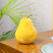 Decorative Ceramic Yellow Pear With Leaf