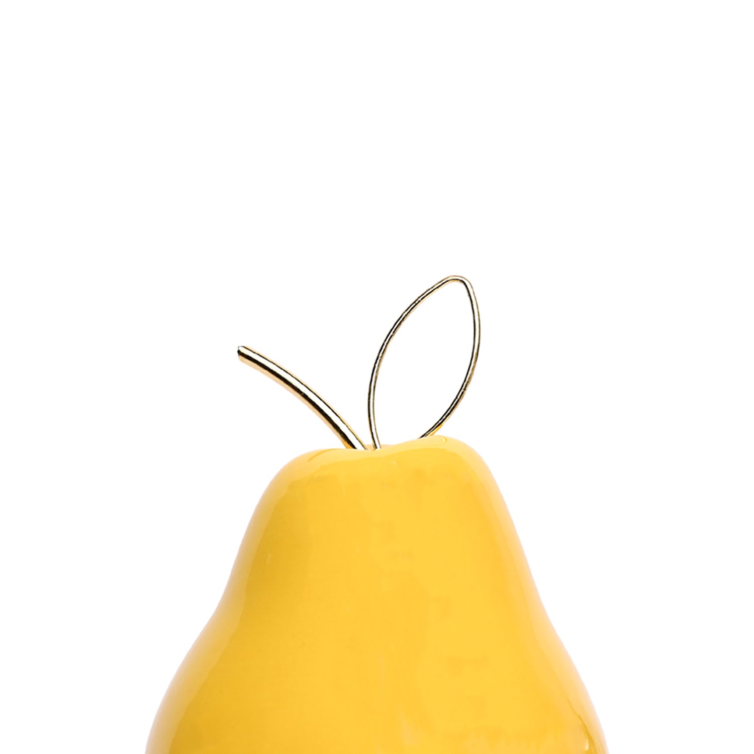 Decorative Ceramic Yellow Pear With Leaf