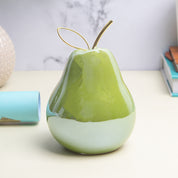 Decorative Ceramic Green Pear  With Leaf