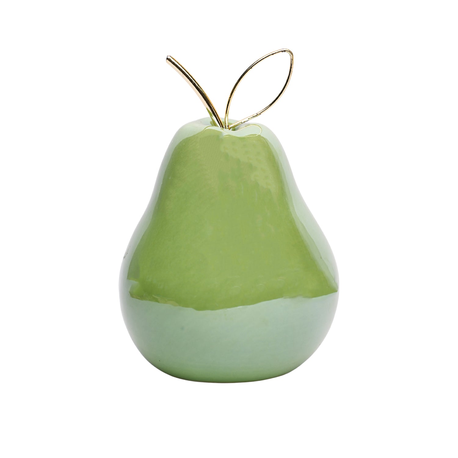 Decorative Ceramic Green Pear  With Leaf