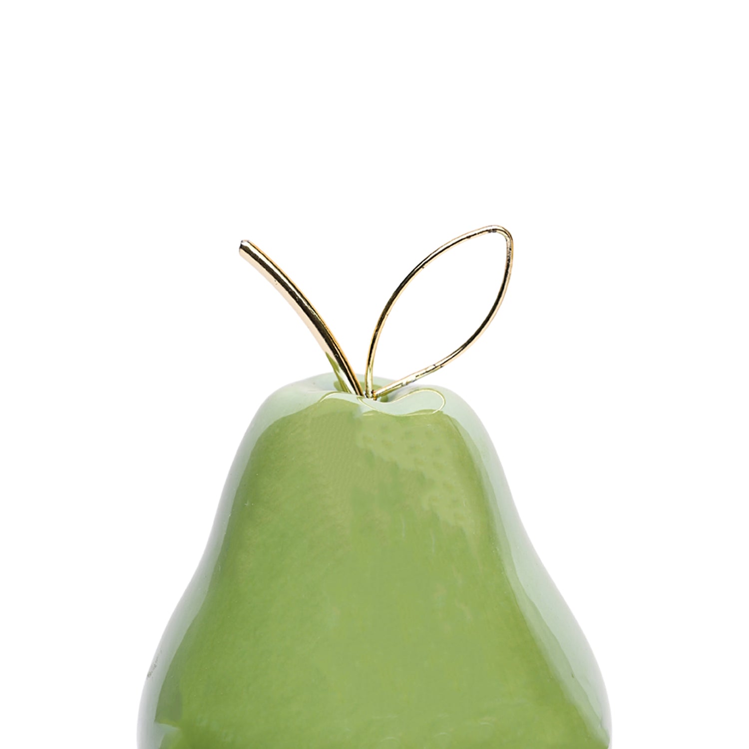 Decorative Ceramic Green Pear  With Leaf