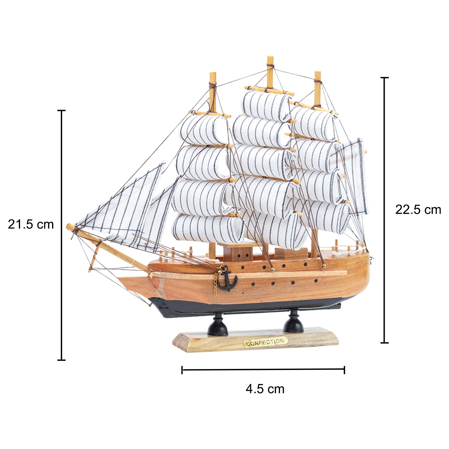Best Sailing Boat Decorative Showpiece - Brown