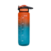 Market99 Motivational Sipper Water Bottle with Time Marker, Orange Mint, 1 Liter