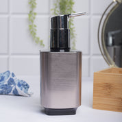 Stylish Soap Dispenser - 350Ml, Silver & Black