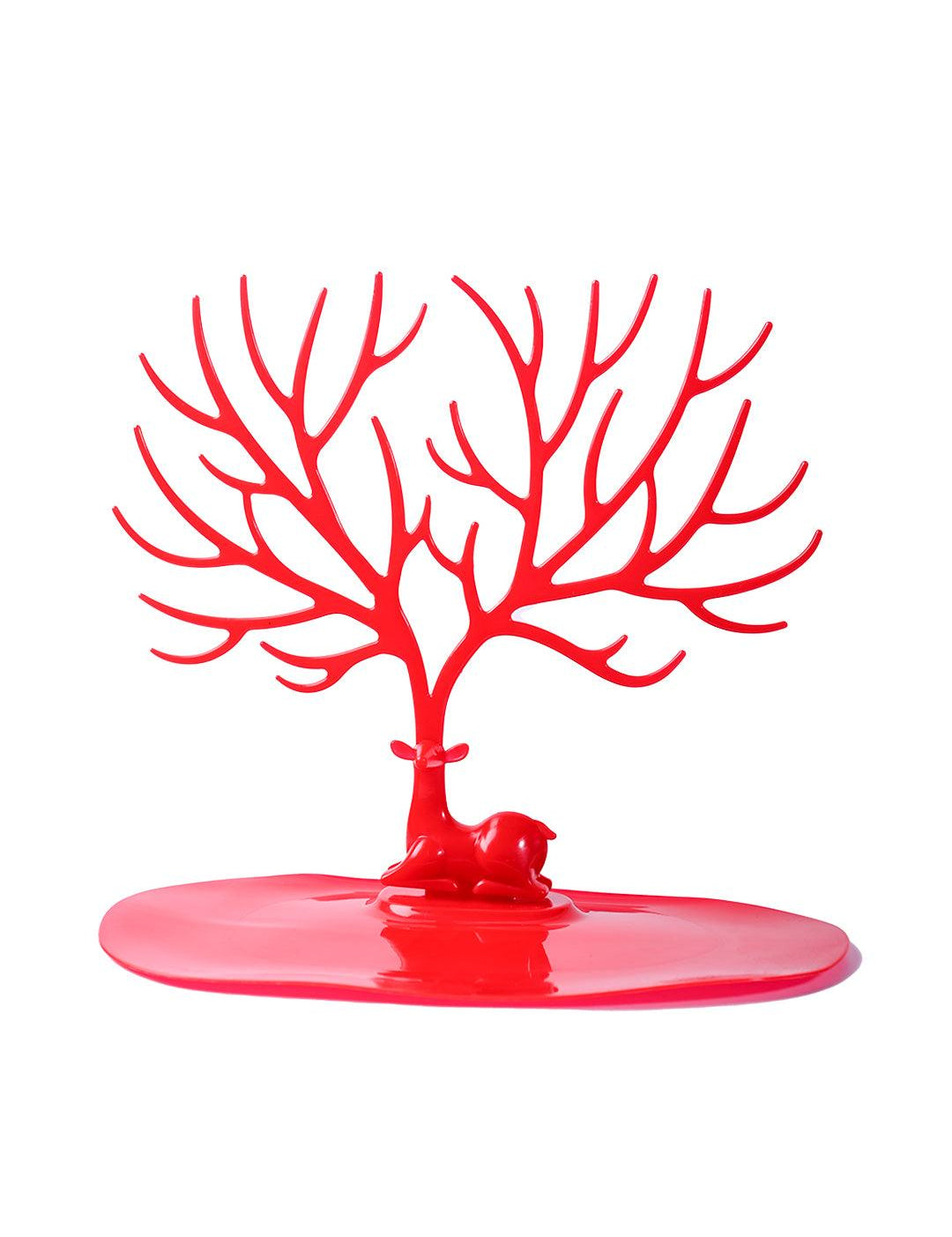 Stylish Red Jewelry Tree Stand - MARKET99