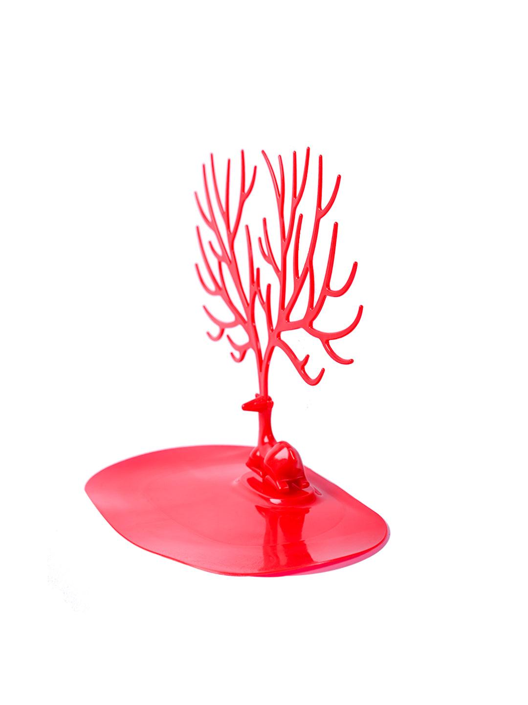 Stylish Red Jewelry Tree Stand - MARKET99
