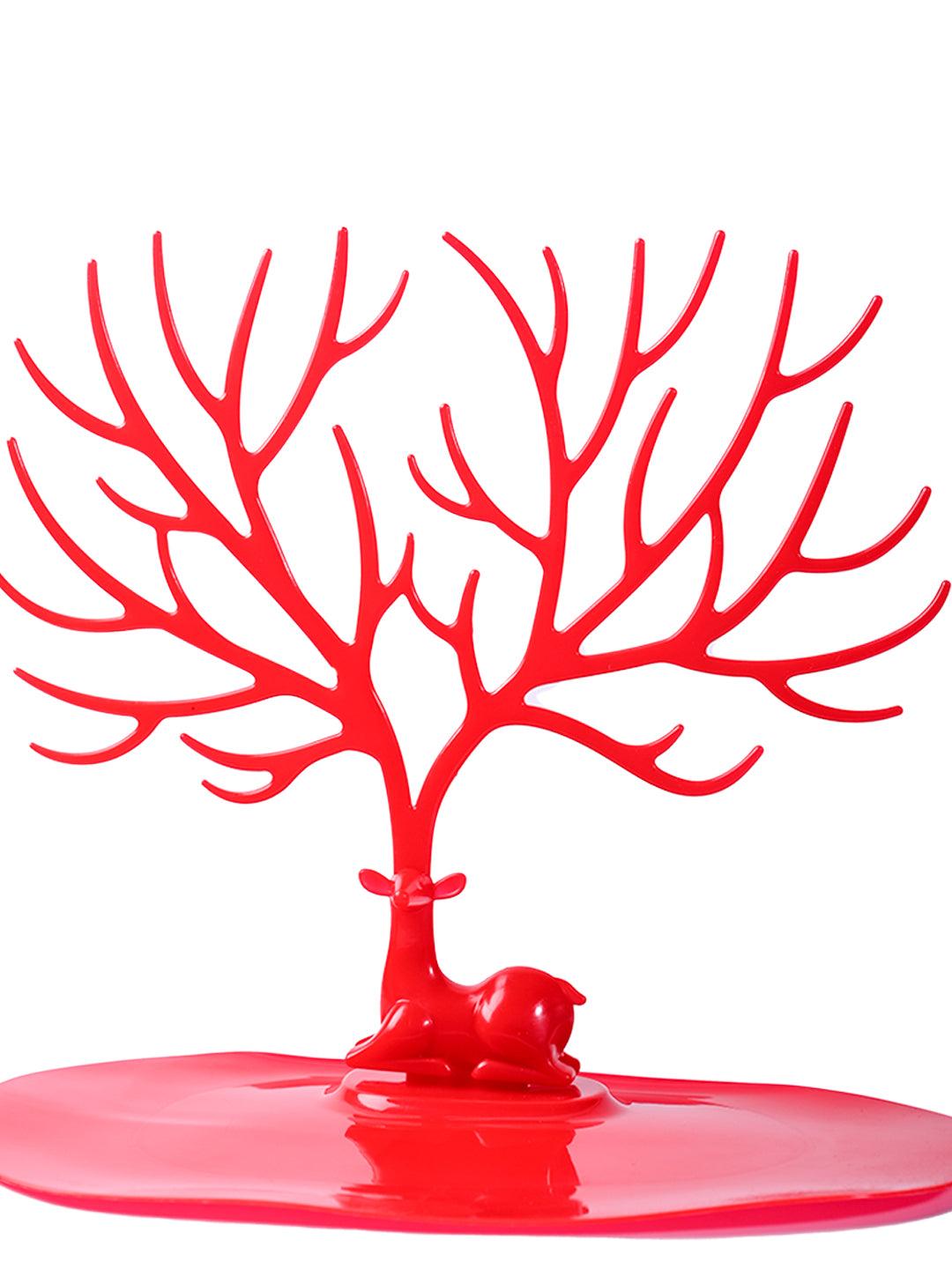 Stylish Red Jewelry Tree Stand - MARKET99