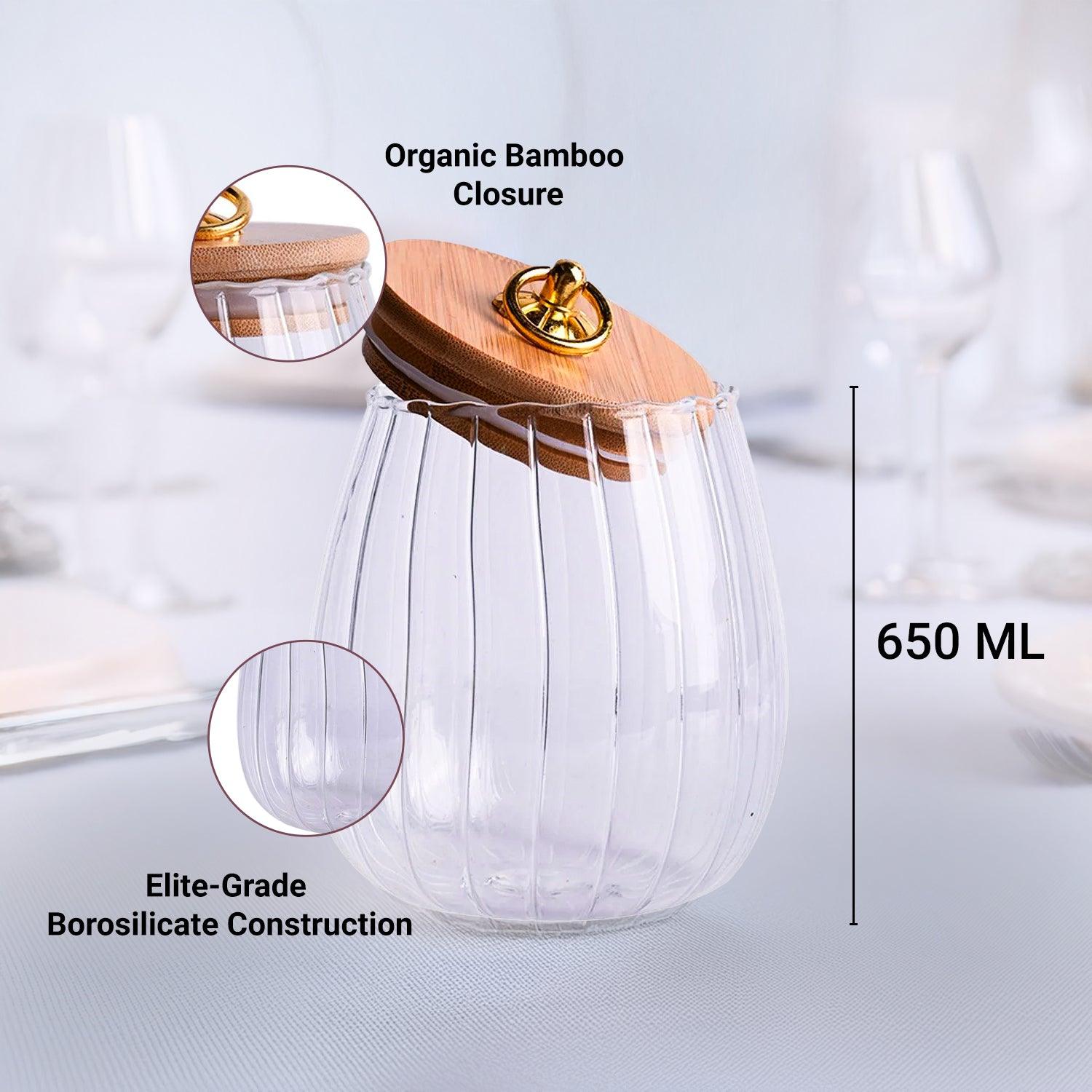 Borosilicate Glass Storage Jar - 650Ml, Glass Texture