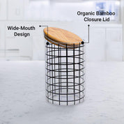 Borosilicate Glass Jar - 900Ml, Square Prints