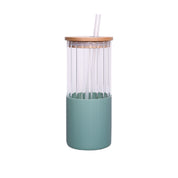 Borosilicate Glass Tumbler with Green Sliicone Sleeve - 350Ml