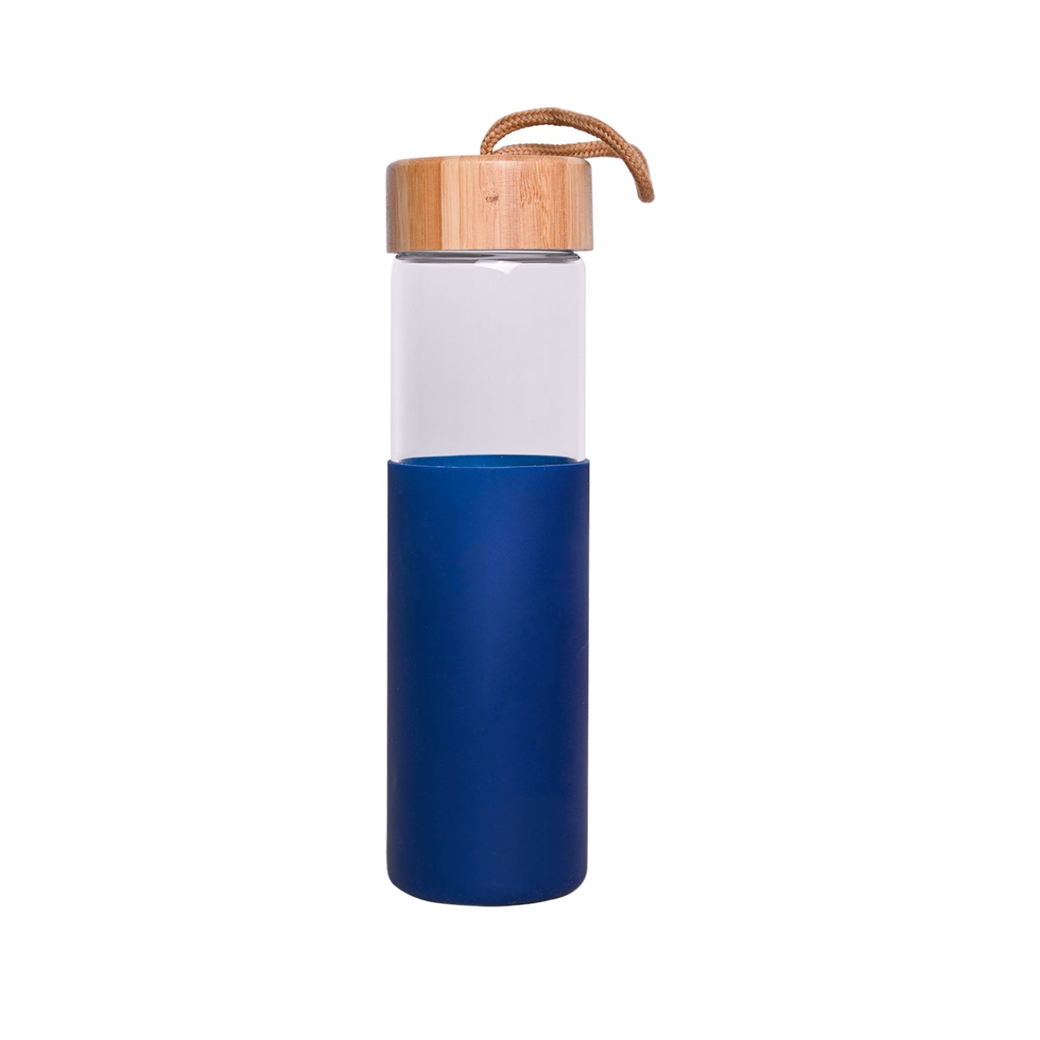 Borosilicate Glass Bottle with Blue Silicone Sleeve - 550Ml
