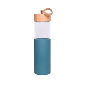Borosilicate Glass Bottle with Cyan Silicone Sleeve - 550Ml