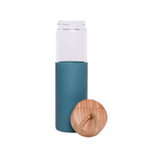 Borosilicate Glass Bottle with Cyan Silicone Sleeve - 550Ml