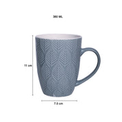 Lagoon Ceramic Mug - 360Ml, Leaf Pattern